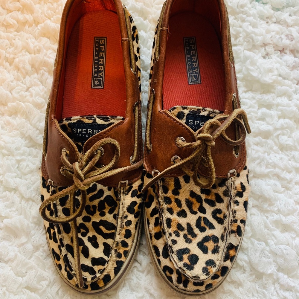 💥2 for $15💥 Leopard Sperrys Sz 9.5